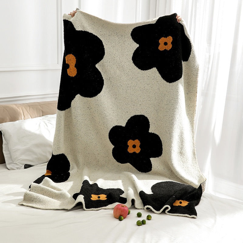 Floral Knitted Blanket