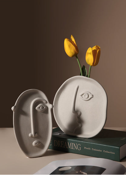 Creative Ceramic Vase Simple Face