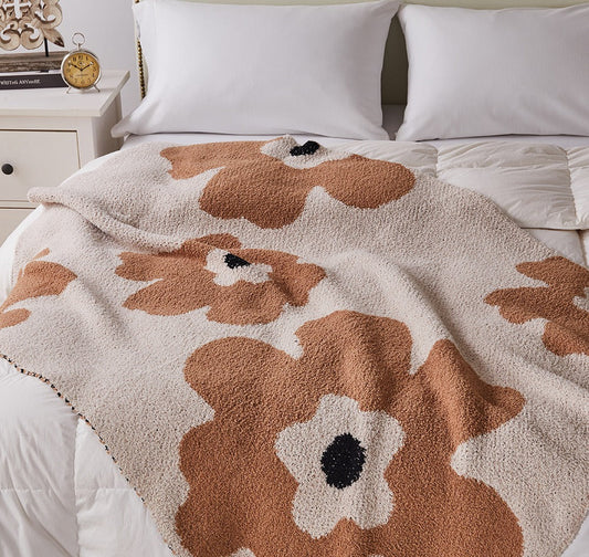 Floral Knitted Blanket