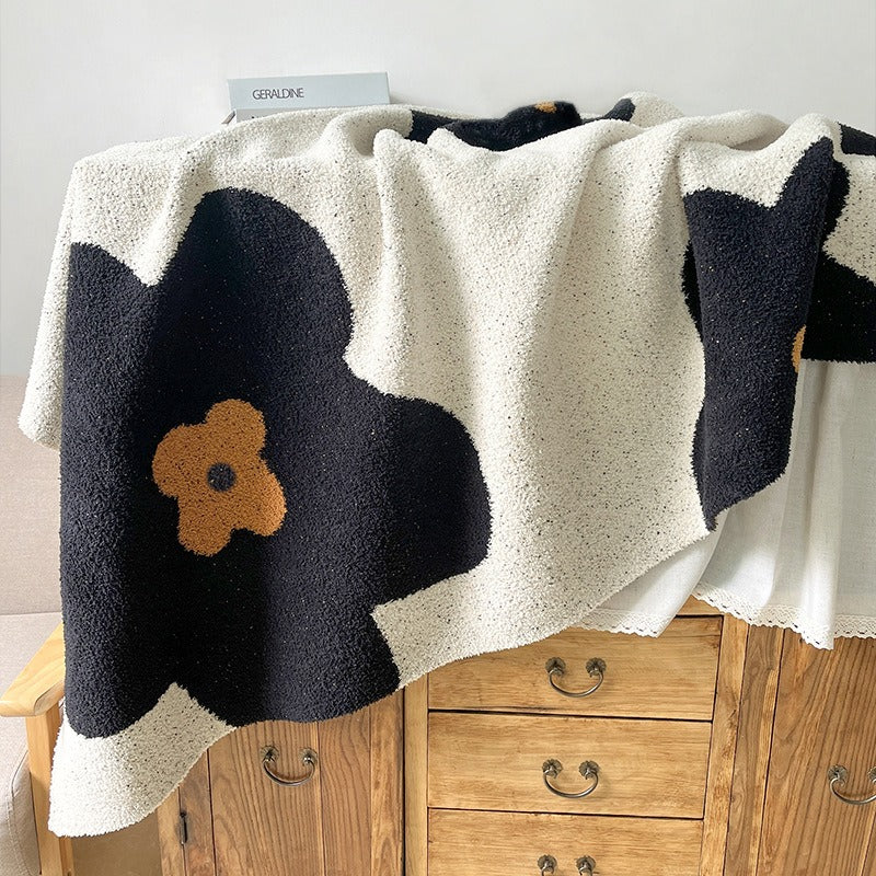 Floral Knitted Blanket