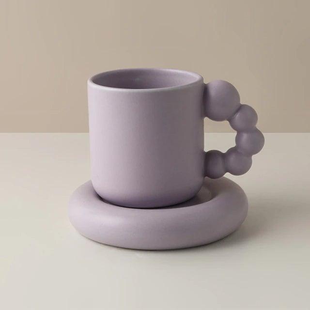 325ml Creative Coffee Mug and Saucer Set Ceramic