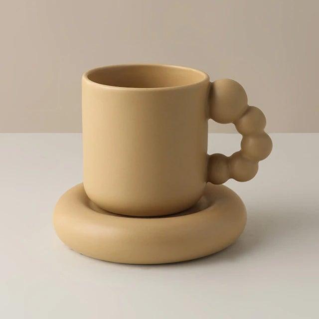 325ml Creative Coffee Mug and Saucer Set Ceramic