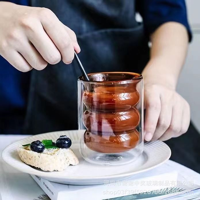 Finnish Double Layer Bubble Glass Cup