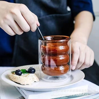 Finnish Double Layer Bubble Glass Cup