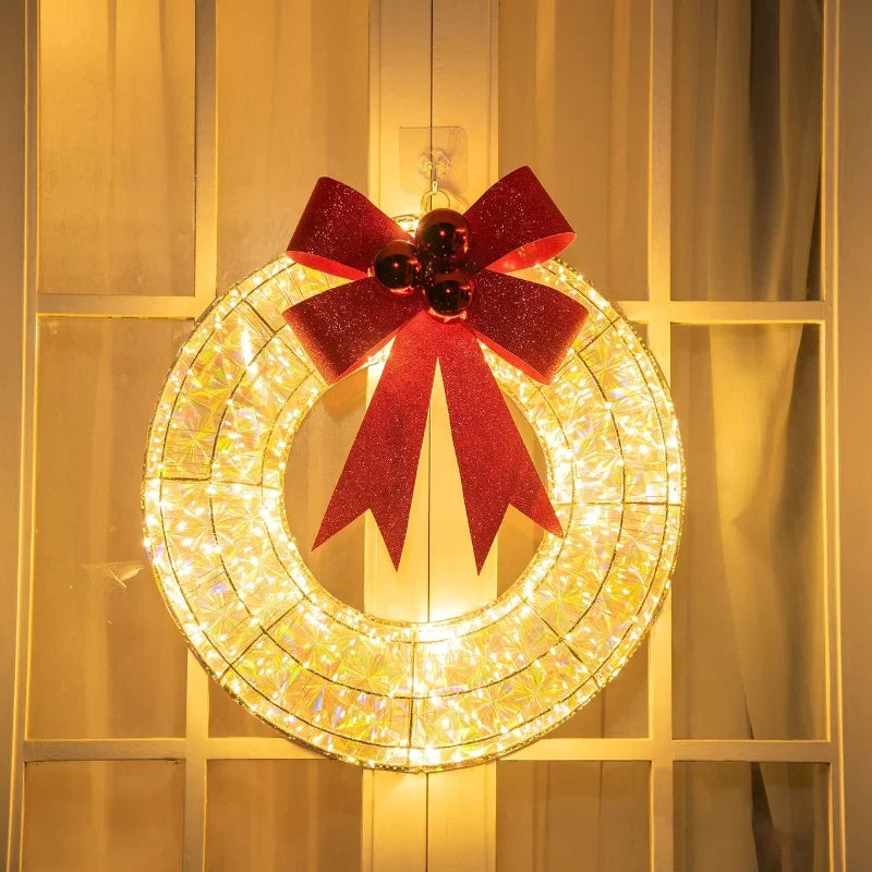 Christmas LED Bow Metal Garland Lights