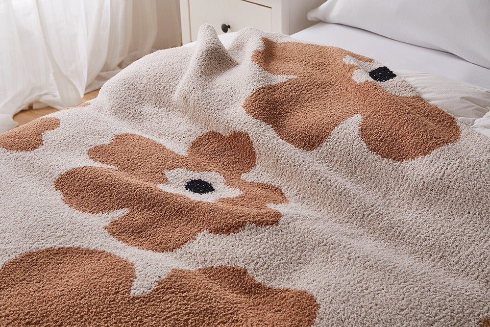 Floral Knitted Blanket