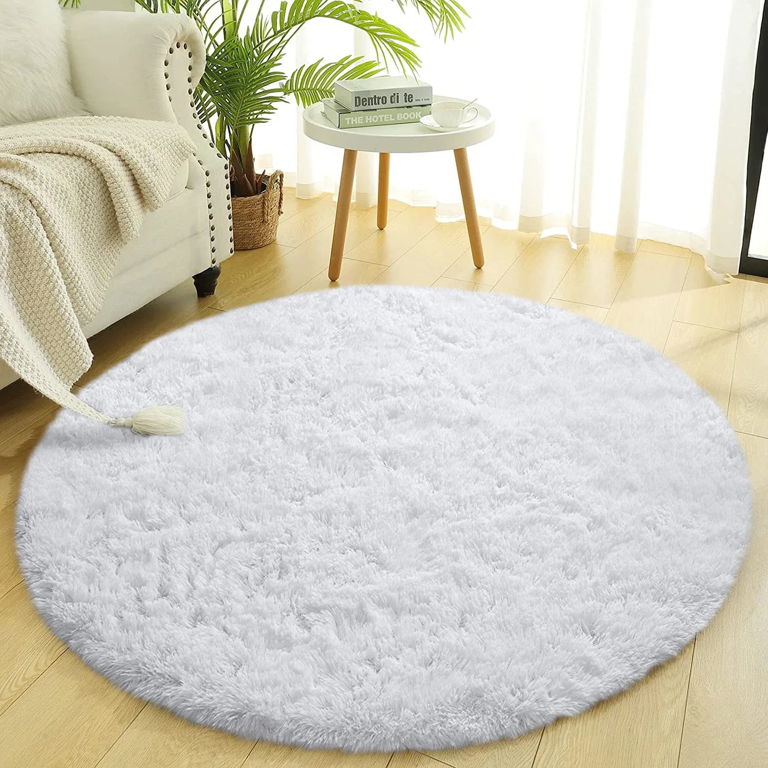 Noahas Round Fluffy Large Area Rug