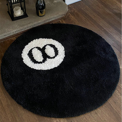 Billiard 8 Ball Black Rug