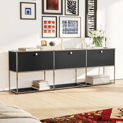 USM Haller Black Modular Storage Cabinet Replica