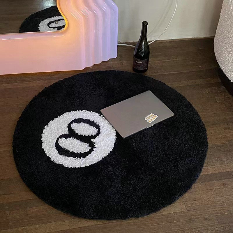 Billiard 8 Ball Black Rug