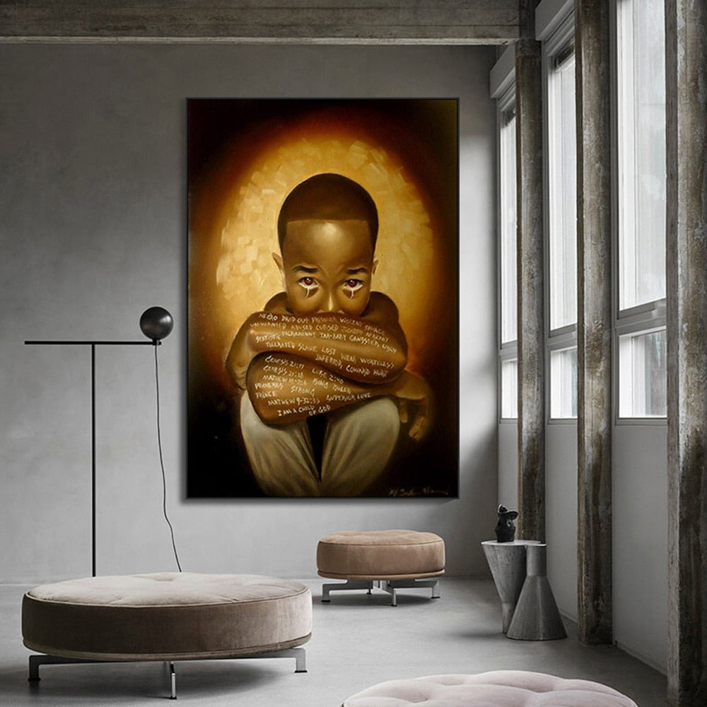 Sad Children Crying Canvas Art