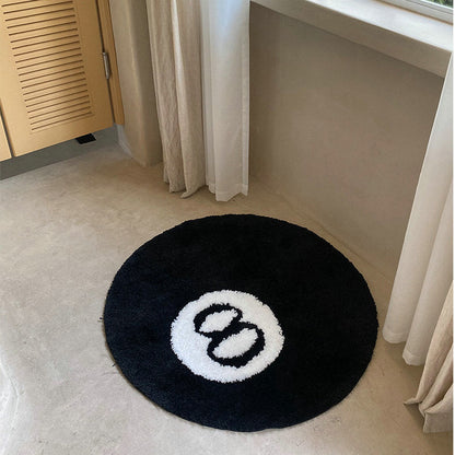 Billiard 8 Ball Black Rug