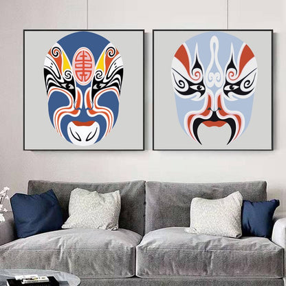 Chinese Peking Opera Makeup Mask Canvas Art