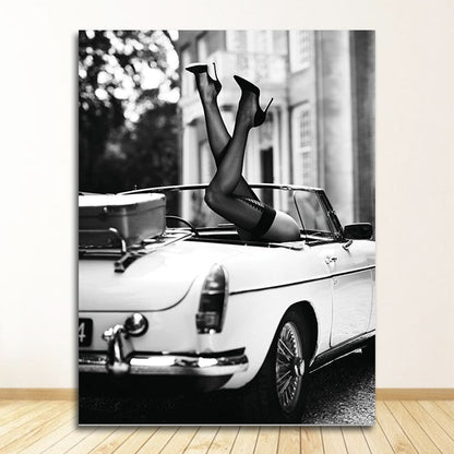 Black and White Vintage Magazine Canvas Art