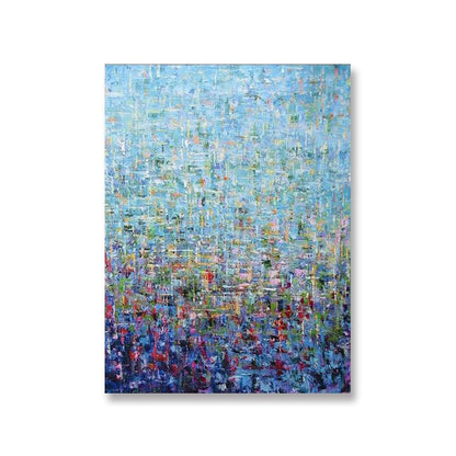 Blue Colorful Abstract Painting Canvas Art