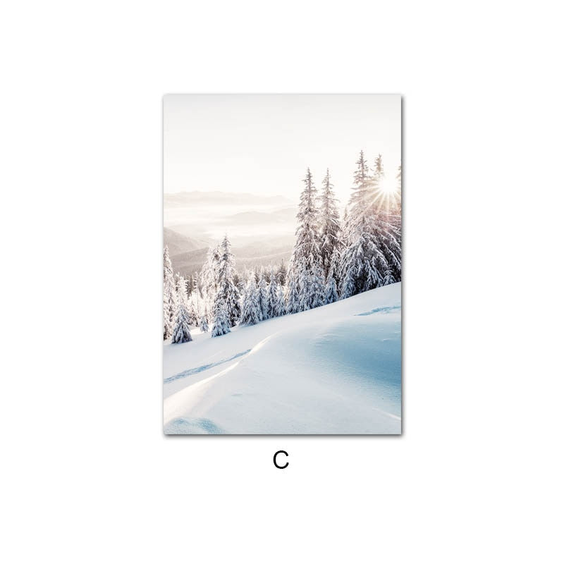 Mystical Siberia Winter Snow Forest Canvas Art