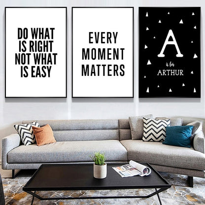 Black and White Quote Canvas Art