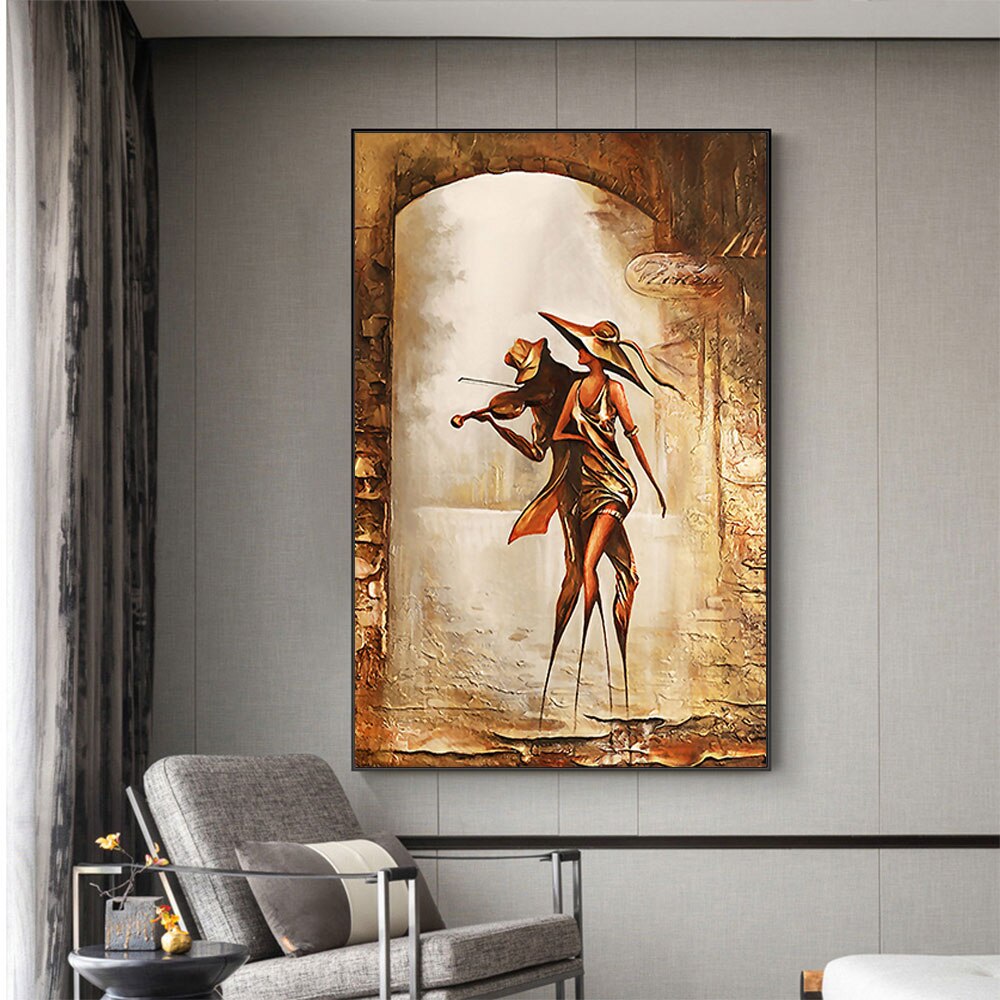 Golden Couple Canvas Art