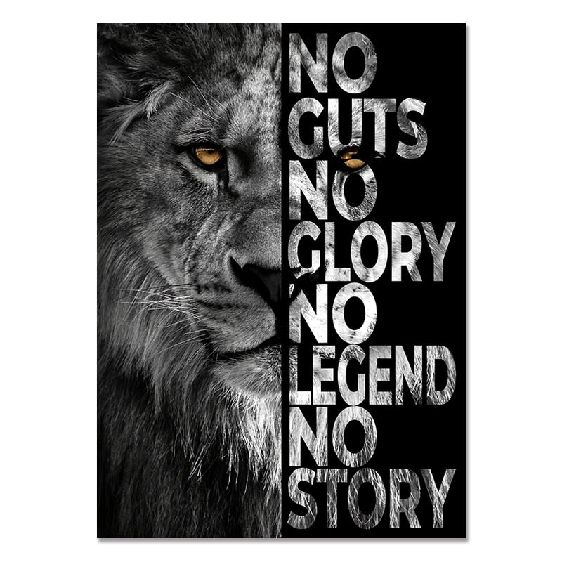 Lion Motivational Quotes Canvas Art