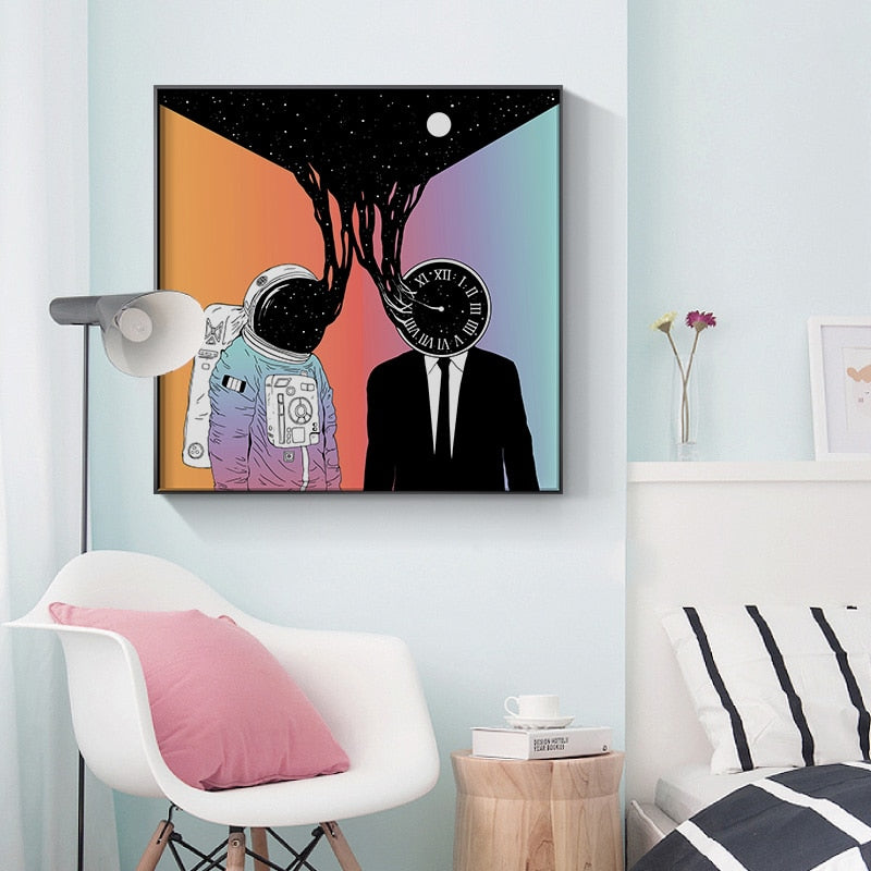 Space Astronaut Robot Canvas Art