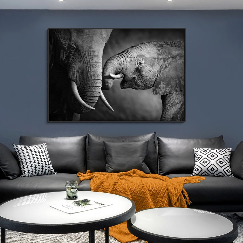 African Elephant Wall Art Canvas