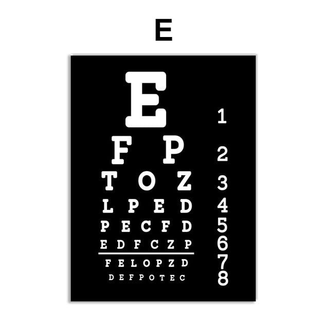 Eye Visual Acuity Test Snellen Chart Canvas Art