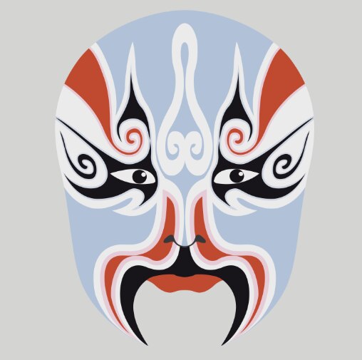 Chinese Peking Opera Makeup Mask Canvas Art