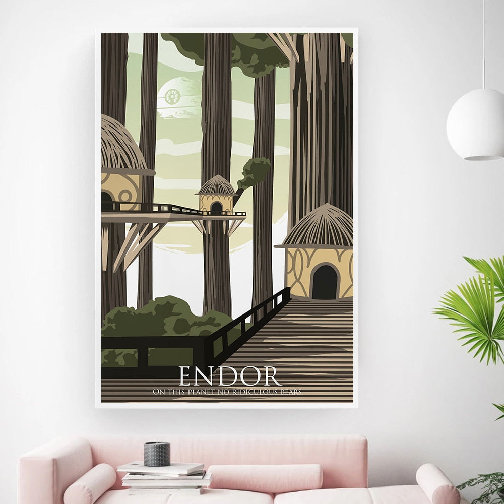 Tatooine Hoth Endor Starwars Canvas Art