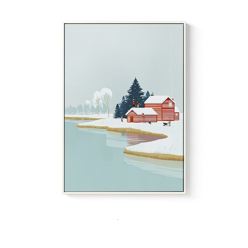 Nordic Abstract Landscape Canvas Art