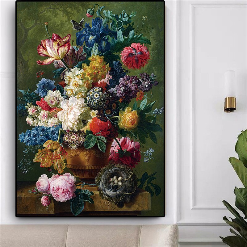 Classic Roses Flowers Oil Painting Wall Art Canvas