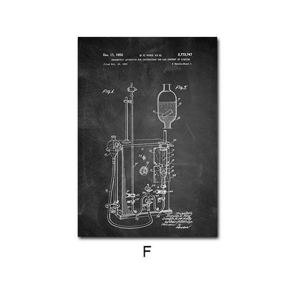 Black and White Chemistry Canvas Art