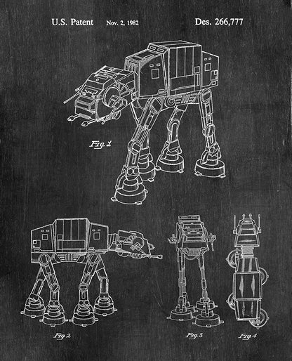 Star Wars Spaceship Blueprint Canvas Art