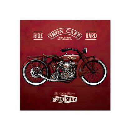 Classic Motorcycle Poster Vintage Canvas Art