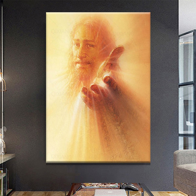 Jesus Christ God Hand Canvas Art