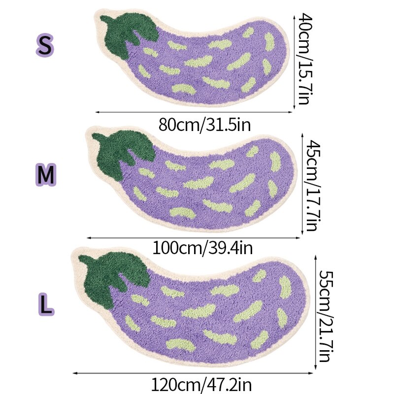 Arc-shaped Banana Eggplant Rug