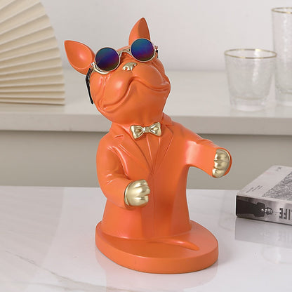 Bulldog Wine Holder Statue