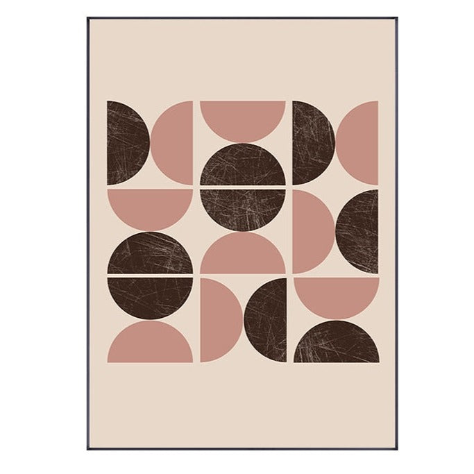 Abstract Geometric Brown Beige Black Canvas Art