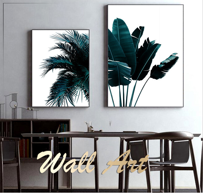 Tropical Plant Plantain Leaves Canvas Art