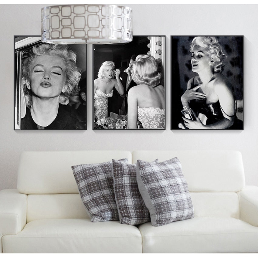 Black and White Marilyn Monroe Canvas Art