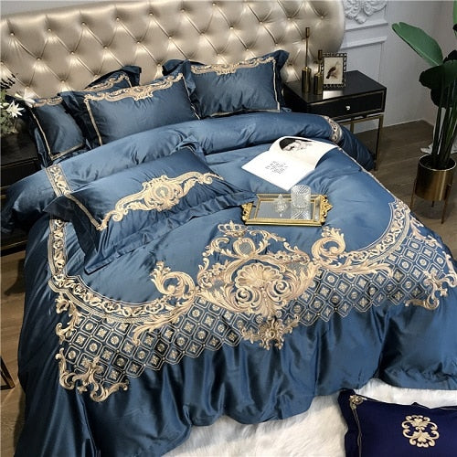 Fjord Damask Sateen Duvet Cover Bedding Set