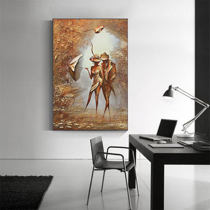 Golden Couple Canvas Art