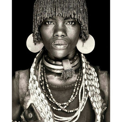 Black And White African Tribal Canvas Art