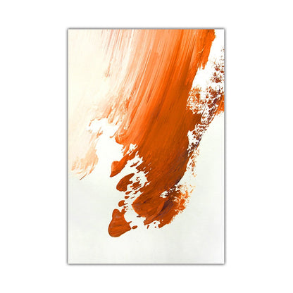 Orange Red Paint Abstract Canvas Art