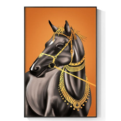 Modern Horse Orange Canvas Art