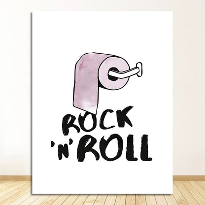 Rock and Roll Have A Nice Poo Bathroom Canvas Art