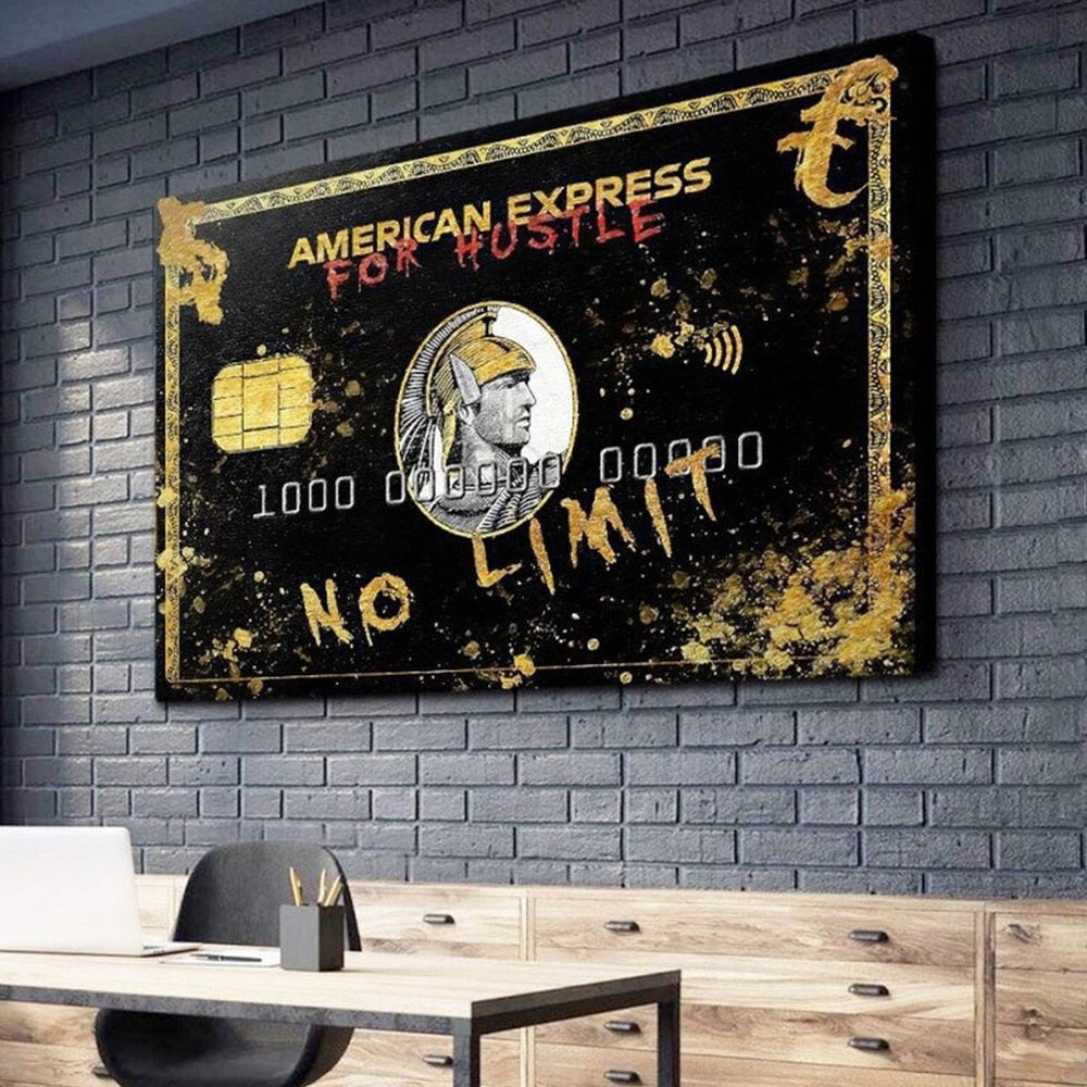 American Express For Hustle No Limit Bank Card Canvas Art