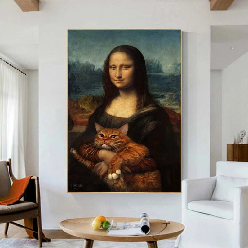 Mona Lisa Funny Art Canvas