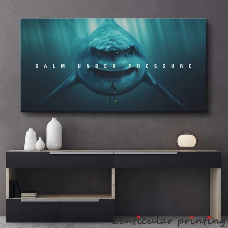 Shark Motivational Canvas Art