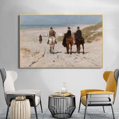 Morning Ride Along the Beach by Anton Mauve Canvas Art