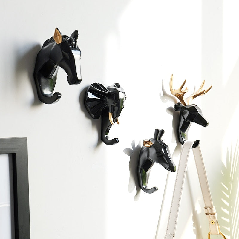 Animal Head Sticker Hook Statue